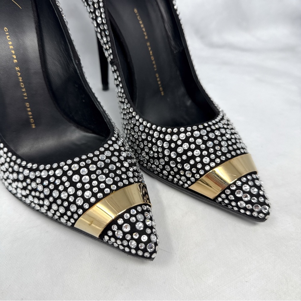 Giuseppe Zanotti Ester 110 Swarovski Crystal Embellished Pointed Toe Pump Heels - Picture 6 of 16